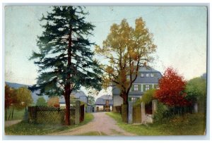 1925 Entrance to Heim Jägerhof in Rehefeld Saxony Germany Antique Postcard