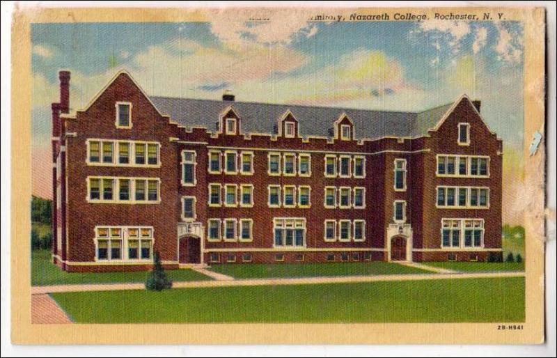 NY - Rochester. Nazareth College, Fisher Hall Dorm. (damaged card)