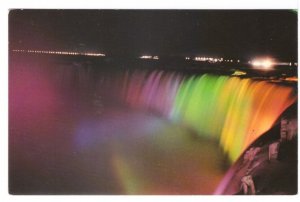 Illuminated Horseshoe Falls, Niagara Falls, Ontario, Vintage Chrome Postcard #3