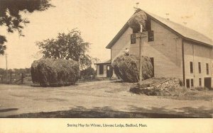 Bedford MA Llewsac Lodge Storing Hay For Winter Postcard