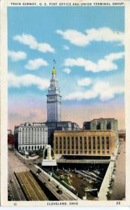 1937 Subway Post Office CLEVELAND OH Old Linen Postcard