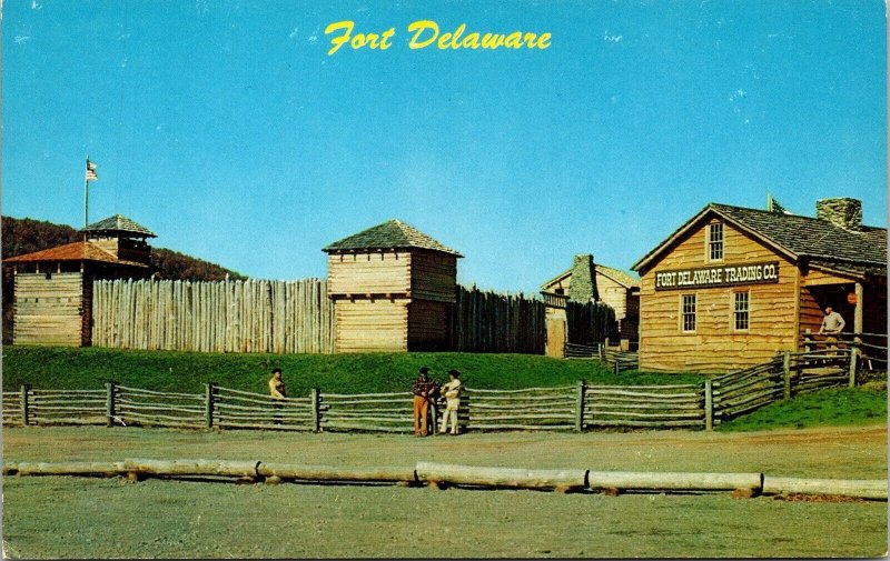 Fort Delaware Museum Valley Narrowsburg NY New York Postcard VTG UNP Dexter 