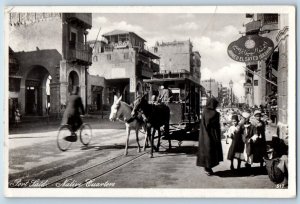 Port Said Egypt Postcard Native Quarters c1930's Vintage Posted RPPC Photo