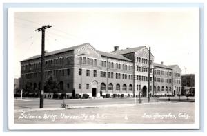 Postcard Science Building, University of SC in Los Angeles, CA RPPC D15