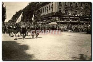 Old Postcard The Paris parades victory July 14, 1919 Cafe de la Paix Opera