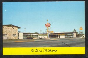 EL RENO OKLAHOMA ROUTE 66 PONDEROSA MOTEL RESTAURANT ADVERTISING POSTCARD