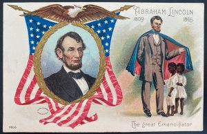 Mint USA Picture Postcard Civil War Abraham Lincoln Great Emancipador