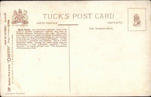 CW Quinnell Mark Twain TUCK Oilette c1910 Postcard MEN OF LETTERS