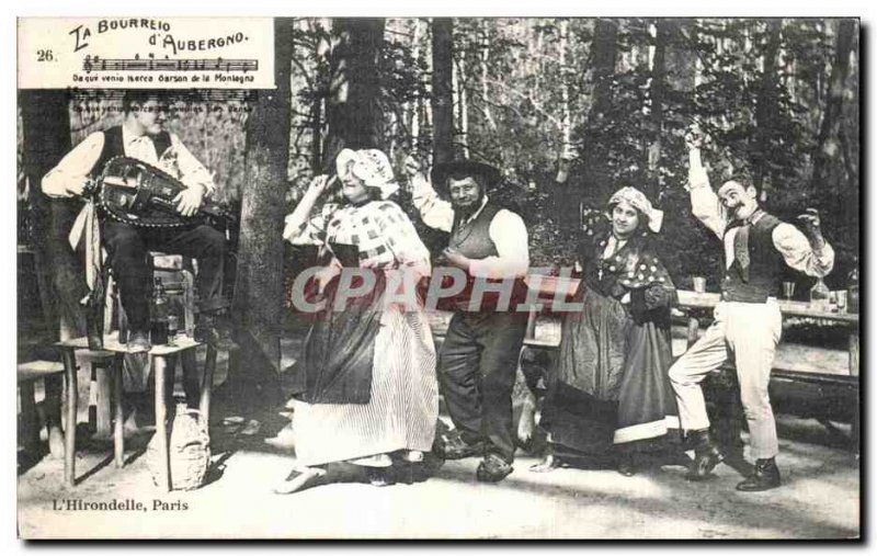 Old Postcard The Bourrelo Aubergno of the Auvergne Bourree Folklore Dance Cos...