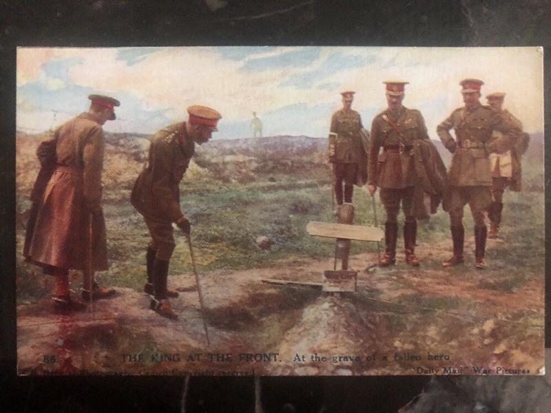 Mint England PPC Postcard Majesty The King At The Front Grave Of A Fallen Hero