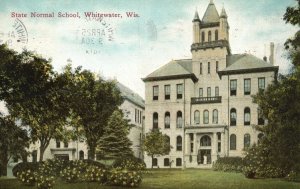 Vintage Postcard 1914 View of The State Normal School Whitewater Wisconsin WI