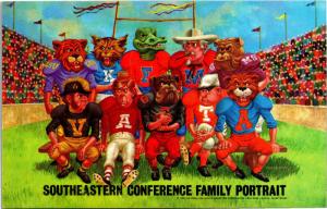 Southeastern Conference Family Portrait, c1969 Collegiate Teams Vtg Postcard G12