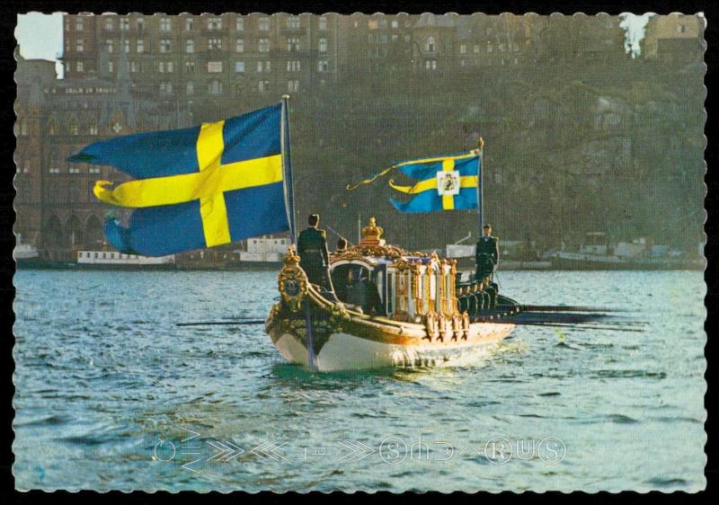 The Royal Barge Wasaorden with His Royal Majesty Gustav VI Adolf