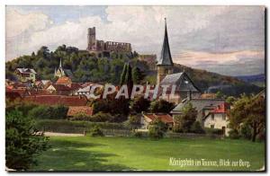 Germany - Deutschland - Koenigstein im Taunus - Blick zur Burg - Old Postcard