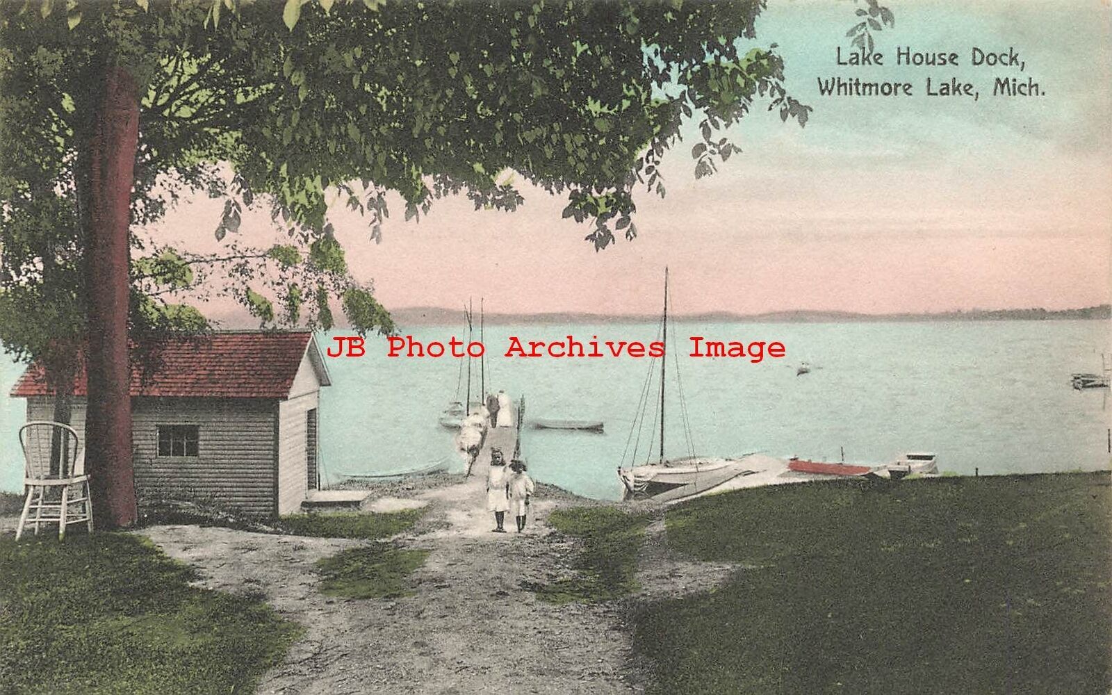 MI, Whitmore Lake, Michigan, Lake House Dock, AS Lyndon Pub Australia