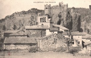 Vintage Postcard  Vue Generale Castle Mountain Alps Arlempdes France