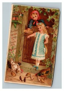 Vintage 1880's Victorian Trade Card Baschee's German Cough Syrup - Quack Med