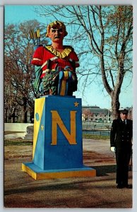 US Navy Naval Academy  Tecumseh Statue  Annapolis Maryland  Postcard