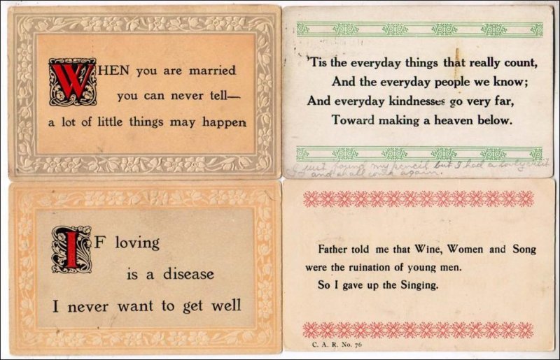 4 - Old Cards with Verses