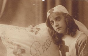 Peace WW1 Red Cross Nurse Queen Victoria Institute Reading Postcard