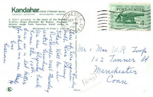 Vintage Kandahar Lodge Winter Scene Ski Area Manchester Vermont PC1816