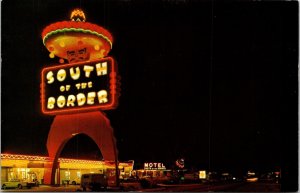 South Of The Border I95 Sign Motel South Carolina NC SC Postcard UNP VTG Koppel 