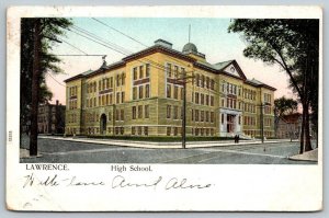 Copper Windows  Lawrence  High School  Massachusetts  Postcard  1906