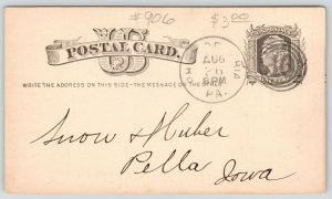 Philadelphia PA~Hancock-Beels Grain Shipping Postal~1881 Nice Bullseye 10 Cancel