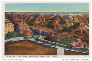 Arizona Grand Canyon National Park View From El Tovar Hotel 1946