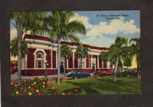 FL Union Railroad Train Station Depot Tampa Florida Postcard Linen PC