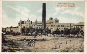 STATE REFORMATORY PRISON HUTCHINSON KANSAS FARMING MESSAGE POSTCARD 1915