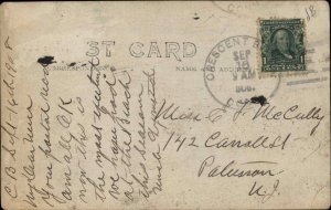 Burning Building Fire Crescent Beach CT Cancel 1908 Real Photo Postcard