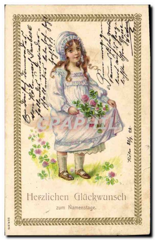 Postcard Fantasy Flowers Old Child