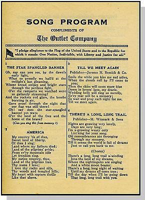 Vintage WJAR-Outlet Company Song Program, Providence, Rho...