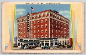 Jefferson City Missouri~Missouri Hotel On Corner~Vintage Linen Postcard