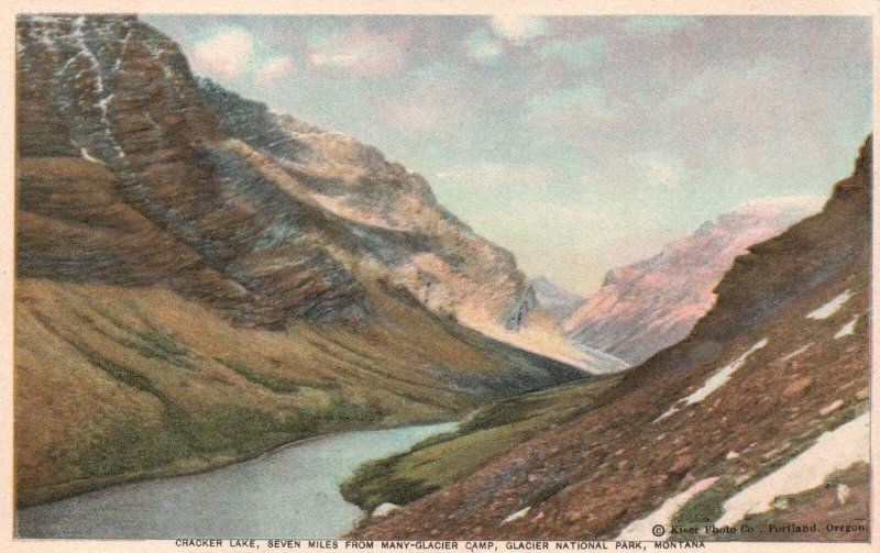Vintage Postcard 1910's Cracker Lake Glacier Camp Glacier National Park Montana