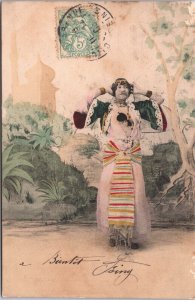 Beautiful Lady Tunisia Vintage Postcard 02.75