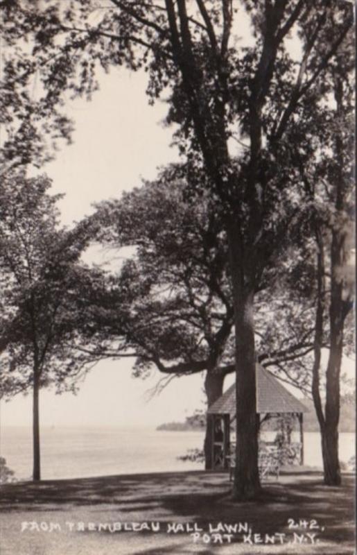 New York Port Kent From Trembleau Hall Lawn 1927 Real Photo