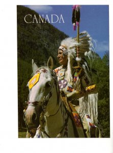 Large 5 X 7 inch, Alberta Cree Indian, Canada, Indigenous Man on Horseback