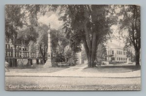 Court Square Springfield Massachusetts Vintage Postcard