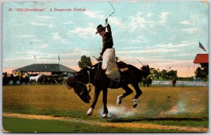 1910's Old Steamboat A Desperate Outlaw Rodeo Scene Sports Posted Postcard