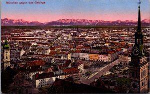 Germany München Gegen das Gebirge Munich Vintage Postcard 09.98