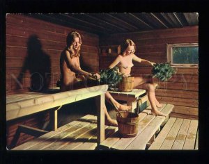 210080 Finland Spirit of Finnish Sauna Nude girls postcard