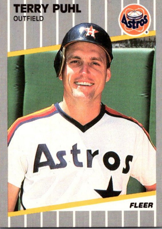 1989 Fleer Baseball Card Terry Puhl Outfield Houston Astros sun0685