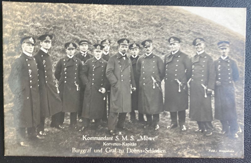 Mint Germany Real Picture Postcard Commandant SMS Mowe Crew