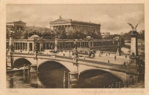 Germany sail & navigation themed postcard Berlin tram river barge boat carriage