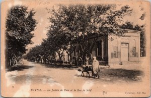 Algeria Batna La Justice de Paix et la Rue de Sétif Vintage Postcard C145