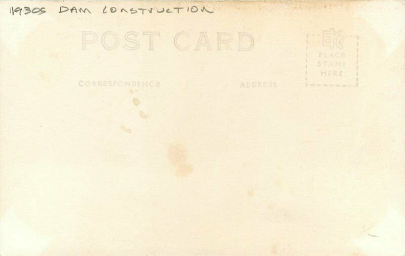 California Dam Construction 1930s Shasta Postcard Dumping concrete 20-10520