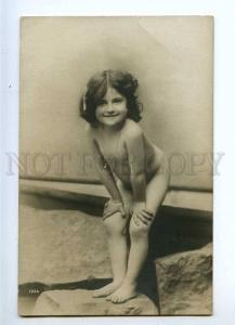 233948 NUDE Little Girl on Beach Vintage PHOTO postcard