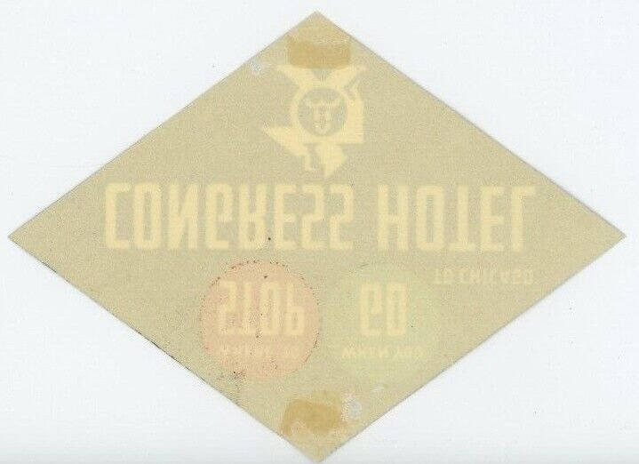 1930's-40's Congress Hotel Chicago A.H.M. Luggage Label Poster Stamp B6 